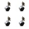 Service Caster 2 Inch Bright Chrome Hooded Urethane Twin Wheel Caster with Side Mount Set SCC SCC-GR02S50D-NYU-BC-716X78-CB180-4 - alternate 1